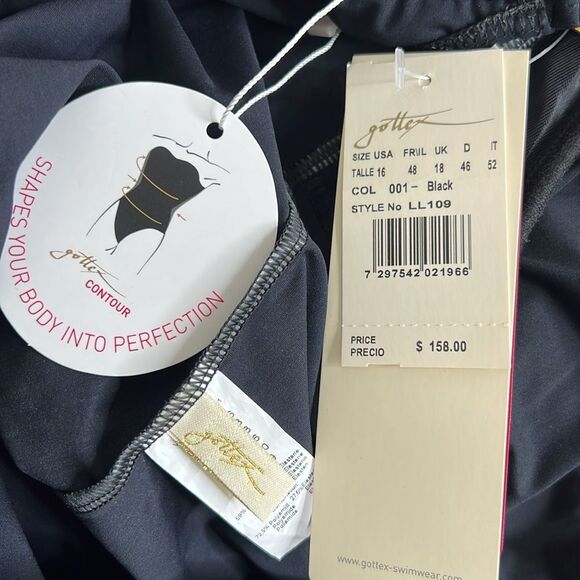 Gottex Women's Standard V-Neck Blouson Swimsuit NWT Size 16 - Picture 3 of 6